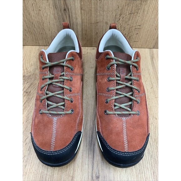 LL Bean BeanSport Lace Up Sneaker Shoes Womens Size 8 M Red Brick Suede Feldspar - Picture 4 of 15